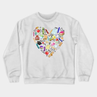 Kawaii School Teacher Heart Crewneck Sweatshirt